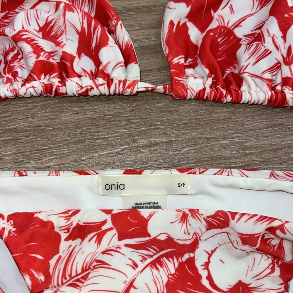 Onia Red and White Floral Bikini - Picture 2 of 5